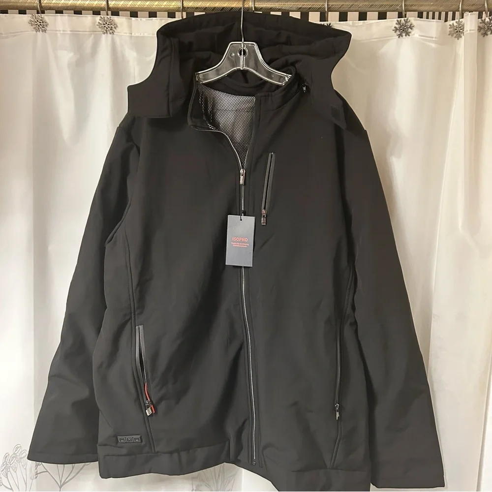 Men's‎ Isopho  Black Smart heating Jacket . Size 3xl. Battery not included. - Picture 2 of 11